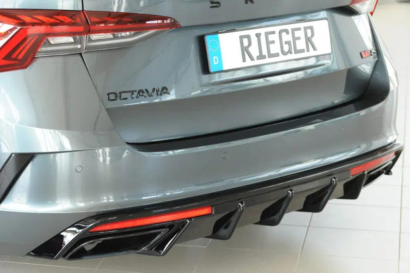 Rieger Rear Diffuser Gloss Black - Octavia Mk4 vRS Estate, view 1