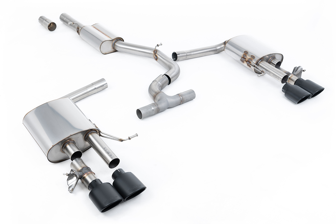 Milltek OPF/GPF Back Exhaust for Arteon R 2.0TSI - Saloon / Estate – Cerakote Black Ovals - (SSXVW743), view 1