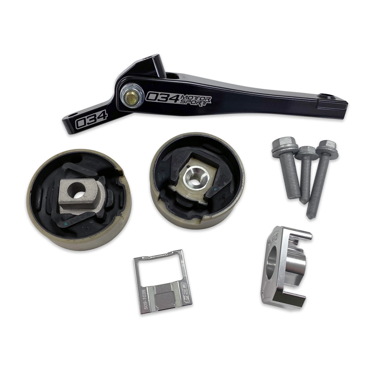 034 Motorsport - (MQB) Billet Spherical Dogbone Mount Performance kit - Audi 8V S3/TT/TTS & Volkswagen Golf MK7 GTI/R, view 1