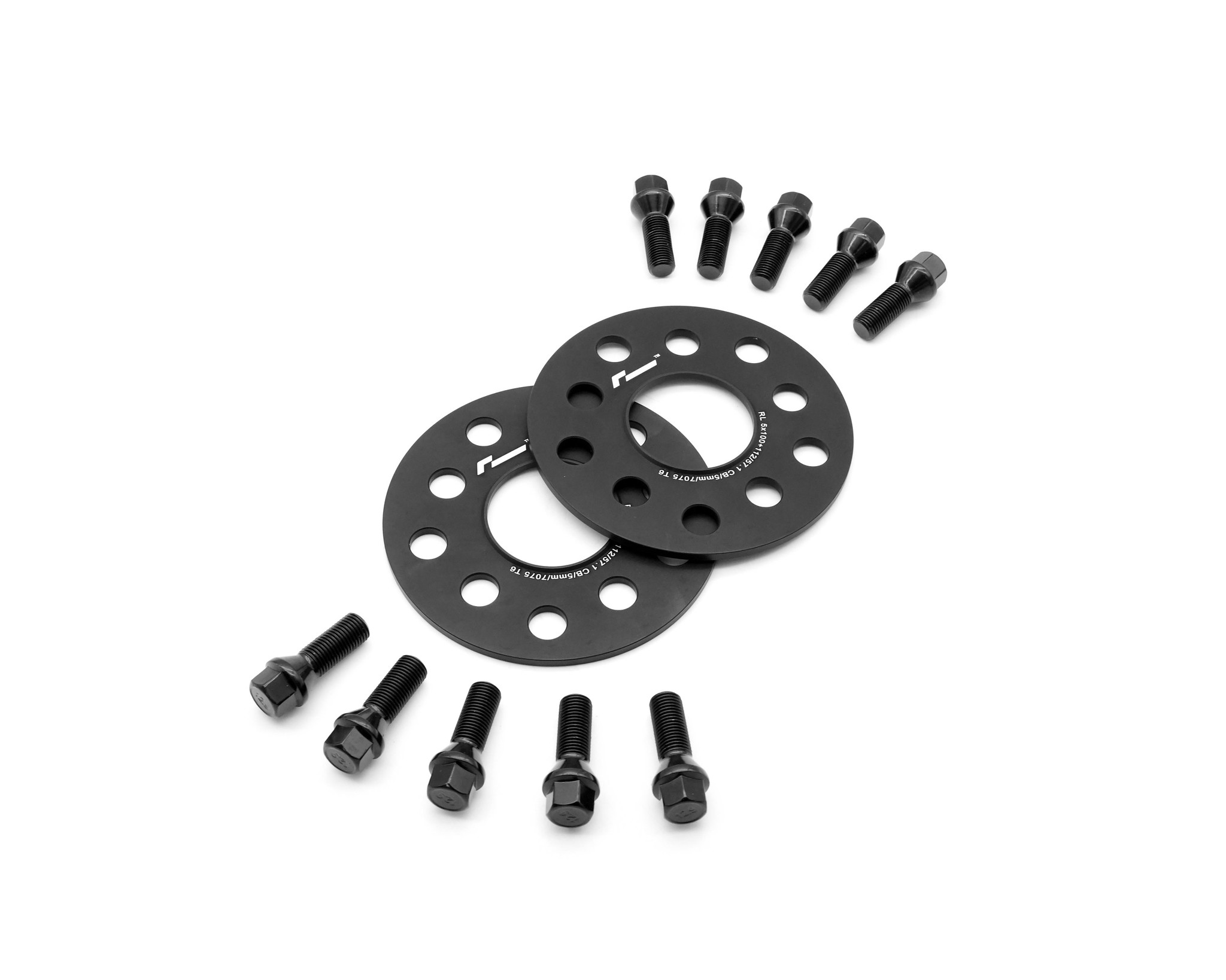 RacingLine Performance 5mm Wheel Spacer Set (Pair) - 5x112/ 57.1mm – 5mm Pair with Tapered Seat Bolts (VWR640105)