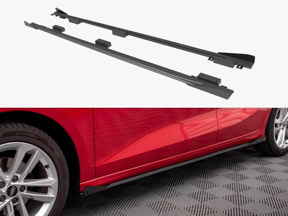 Maxton Design Street PRO Side Skirts Diffusers + Flaps Audi A3 8Y, view 1