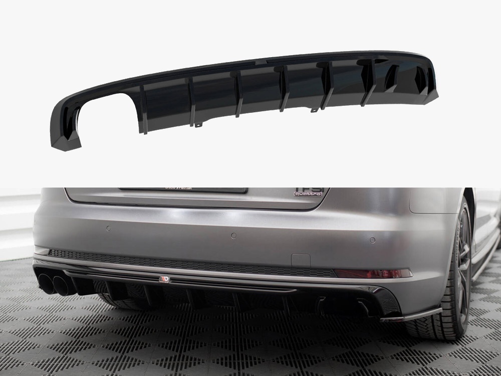 Maxton Design Rear Valance V.1 Audi A4 S-Line B9 (Version with dual exhaust tips on one side), view 1