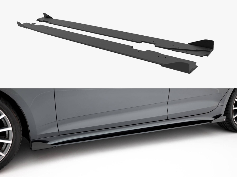 Maxton Design Street PRO Side Skirts Diffusers + Flaps Audi A5 Sportback F5 Facelift, view 1