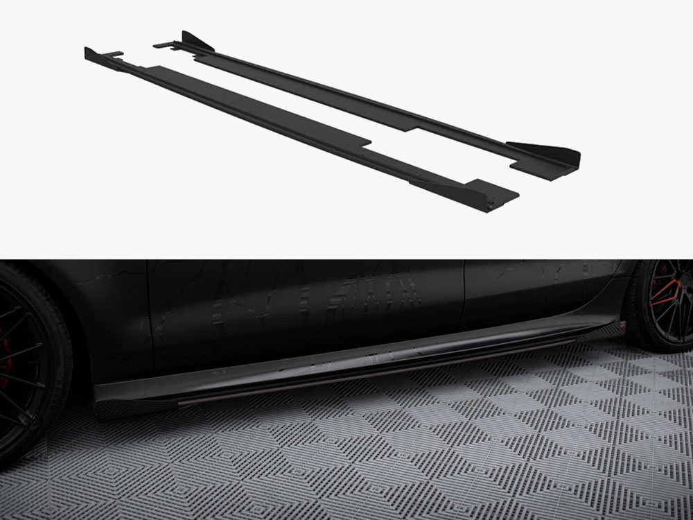 Maxton Design Street PRO Side Skirts Diffusers + Flaps Audi A7 RS7 Look C7, view 1