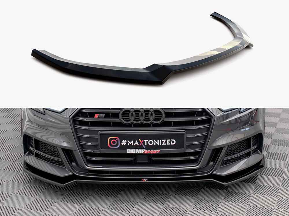 Maxton Design Front Splitter V.2 Audi S3 / A3 S-Line Sportback 8V Facelift, view 1