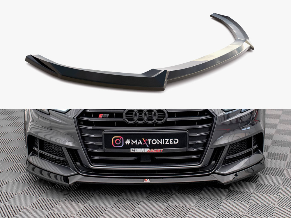 Maxton Design Front Splitter V.3 Audi S3 / A3 S-Line Sportback 8V Facelift, view 1
