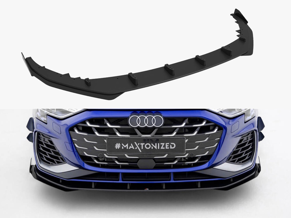 Maxton Design Street PRO Front Splitter V.1 + Flaps Audi A3 S-Line Sedan / S3 Sedan 8Y Facelift, view 1