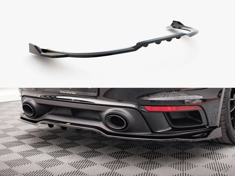 Maxton Design Rear Splitter (Vertical Bars) Porsche 911 Turbo S 992, view 1