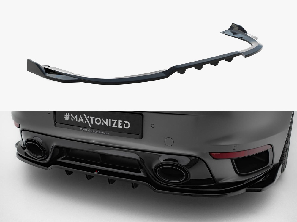 Maxton Design Rear Splitter (Vertical Bars) Porsche 911 Turbo S Sport Package 992, view 1
