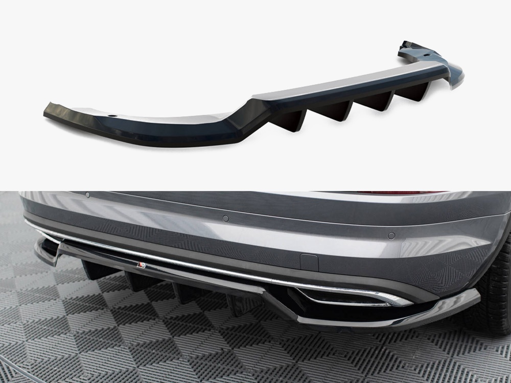 Maxton Design Rear Splitter (Vertical Bars) Skoda Kodiaq Sportline Mk1 Facelift, view 1