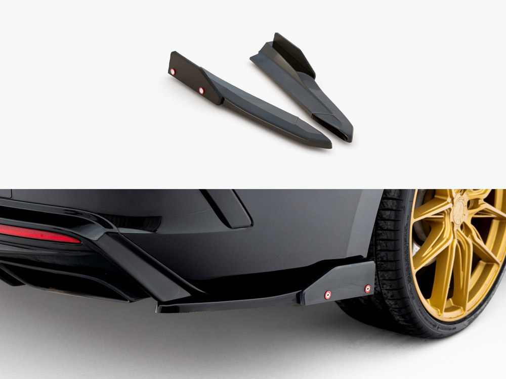 Maxton Design Rear Side Splitters V.4 + Flaps Skoda Octavia RS Combi / Liftback Mk4 / Mk4 Facelift, view 1