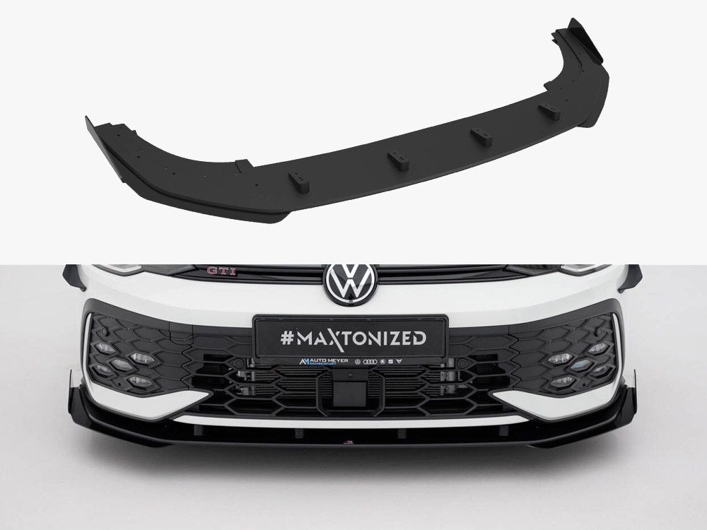Maxton Design Street PRO Front Splitter + Flaps Volkswagen Golf GTI / GTE / R-Line Mk8 Facelift, view 1