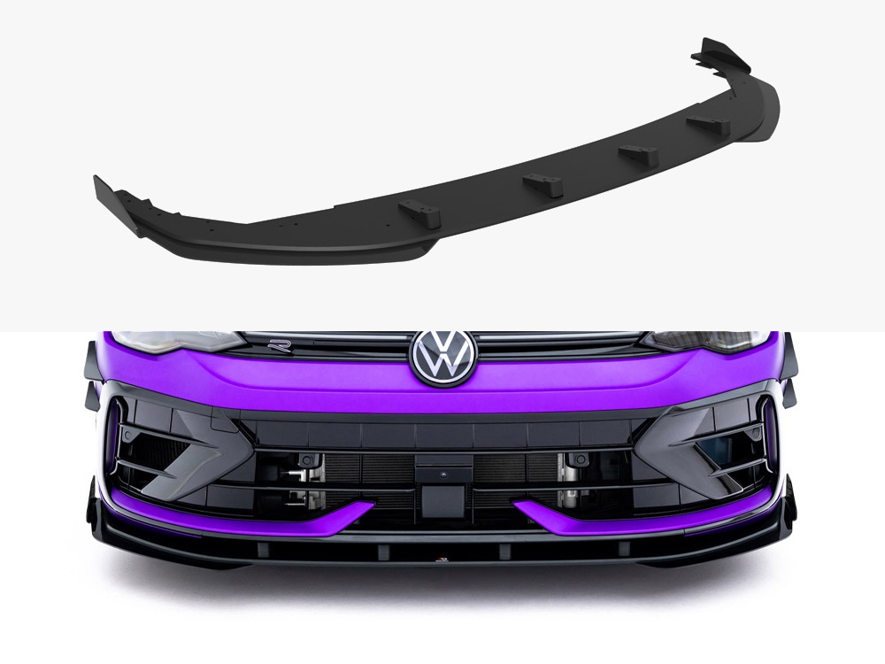 Maxton Design Street PRO Front Splitter + Flaps Volkswagen Golf R Mk8 Facelift, view 1