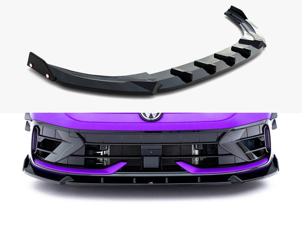Maxton Design Front Splitter V.3 + Flaps Volkswagen Golf R Mk8 Facelift, view 1