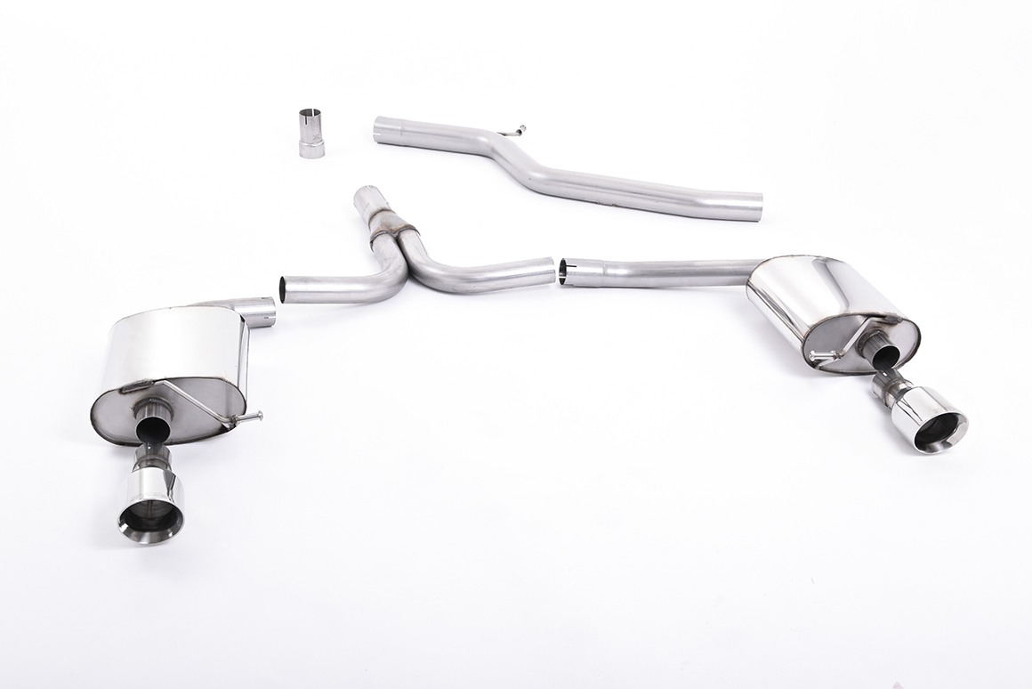 Milltek Cat-Back Exhaust for Audi A4 (B8) 2.0 TDI B8 140PS/177PS – Quad GT80 Tailpipes (SSXAU299), view 1