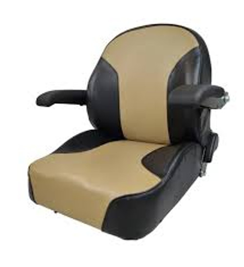 Universal High Back Zero Turn Lawn Mower Seat Made in Black and Brown Vinyl Universal High Back Zero Turn Lawn Mower Seat Made in Black and Brown Vinyl
