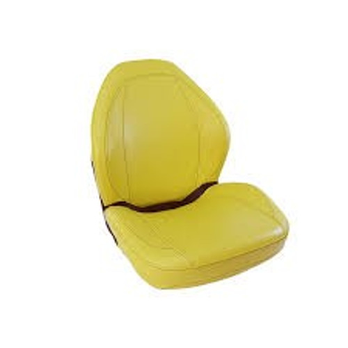 High Back Tractor Seat with Drain Hole in Yellow
