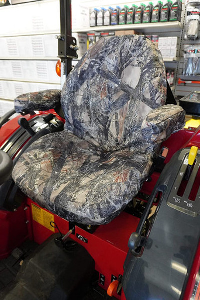 MH01  Mahindra Seat Covers for 2018 to Current Tractor Models with one Piece seat with armrests. Not for Suspension Seats.