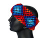 Hand Knit Headband in 100% Alpaca  Dots Multicolored