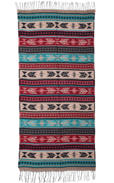 Classic Pre-Columbian Textile Pattern Shawl Wrap in Alpaca Blend