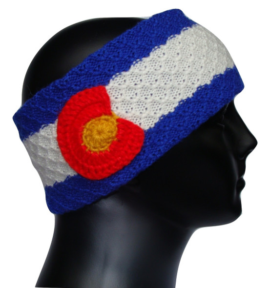 Headband artisan made 100% Alpaca Peru Colorado Flag Design