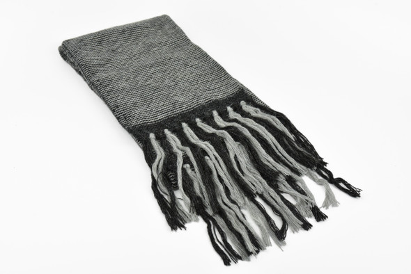 Reverse Knit Gray Scarf Salt and Pepper Scarf