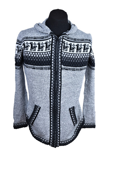 Alpaca Zippered Knobblies Sweater Super Soft Cardigan Unisex