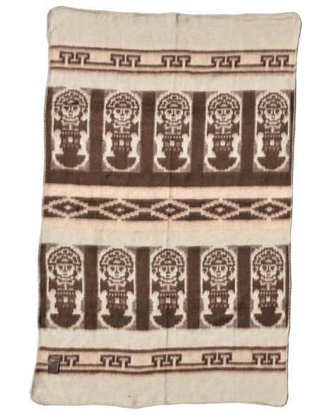 Tumi Chocolate and Beige Blanket Reversible Heavy Gauge  Woven 60" x 80"