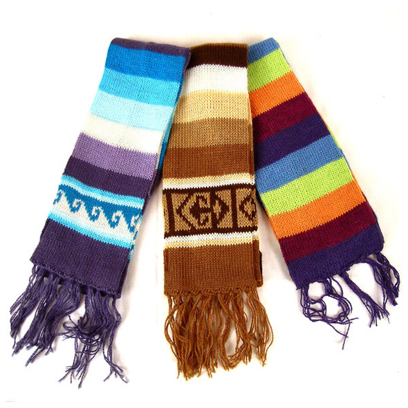 Children's Striped Alpaca Blend Scarf Assortment