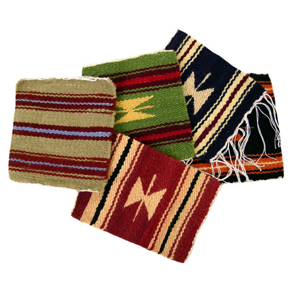 Coasters 100% Wool 5" x 5" Assortment Hand Woven Peru