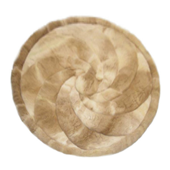 Alpaca Fur Rug Round Swirl Tan 24" - Design 02 Alpaca Fur Rug Round Swirl Tan 24" - Design 02