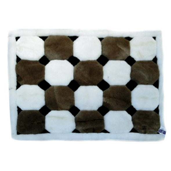 Alpaca Fur Rug Checkered Pattern 22" x 32" - Design 28 Alpaca Fur Rug Checkered Pattern 22" x 32" - Design 28