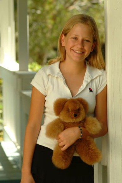 Adorable Light Brown Teddy Bear Alpaca Fleece Natural Champagne Shade