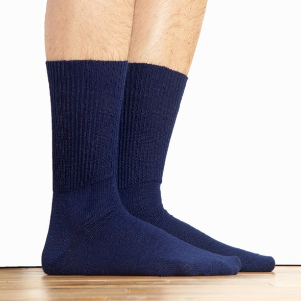 Alpaca Knit Crew Socks Navy Blue