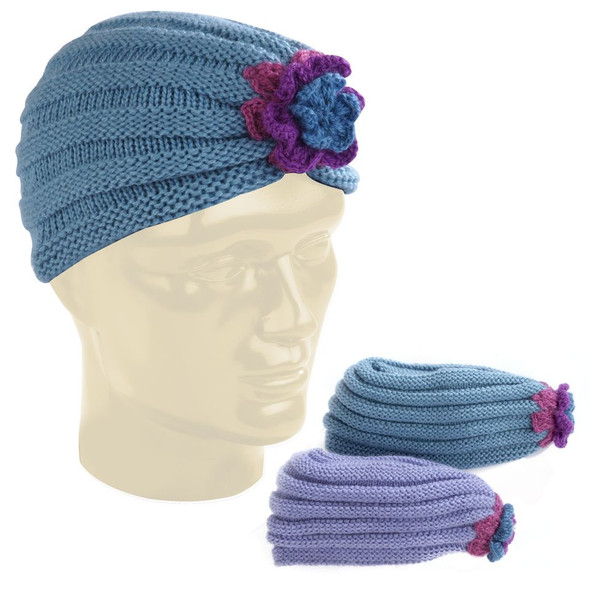 Fine Alpaca Flower Cap Two Tone Pleated