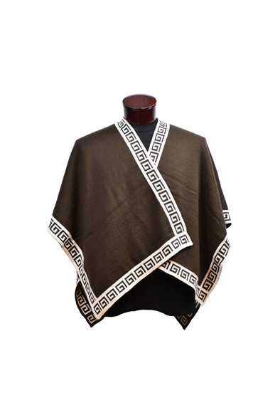 Fine Woven Solid 100% Alpaca Shawl with Detailed Edge Designs