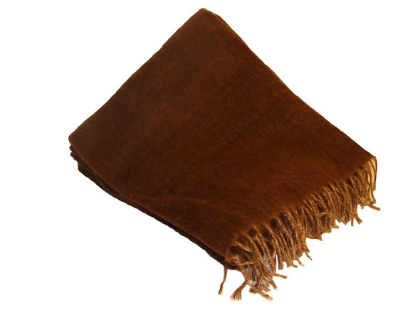 Solid Chocolate Brown Simple Elegance in Dark Brown Alpaca Brushed Blended Blanket 60" x 84"