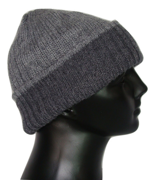 Solid Shades Two Tone 100% Alpaca Beanie