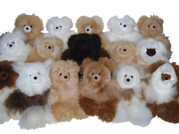 Multicolor Assortment Pack Alpaca Fur Teddy Bears