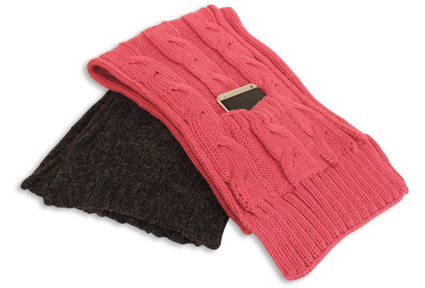 Cable Knit Heavy Solid Color Alpaca 100% Scarf 9" x 68" Reversible