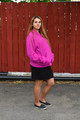 Alpaca Blend Hoodie Sweater Sweatshirt Jacket Hoodie Pink with Pockets