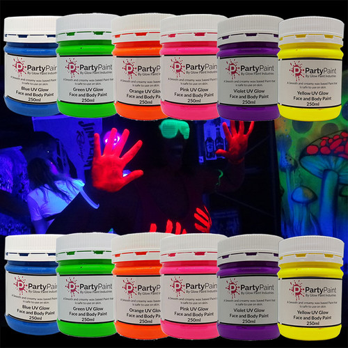 UV Glow Face n Body Paint 12 Pack Deal