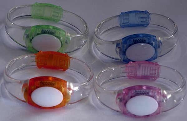 Sound activated LED flashing wrist bands