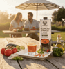 Couple enjoying a glass of gazpacho