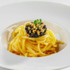 Linguine with truffle sauce and gold crumbles