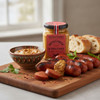 Martin-Pouret Espelette pepper mustard served with grilled sausages