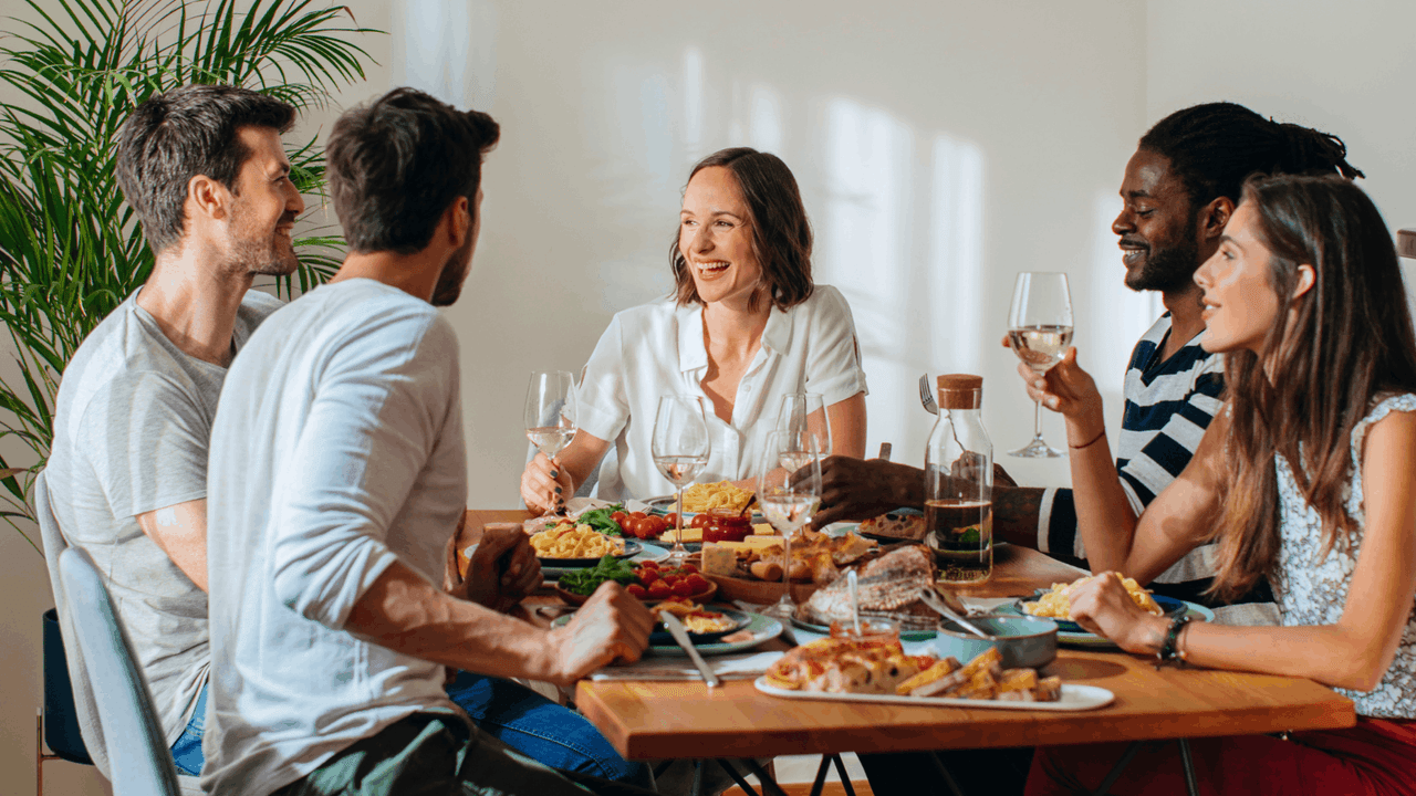 friends eating at the table