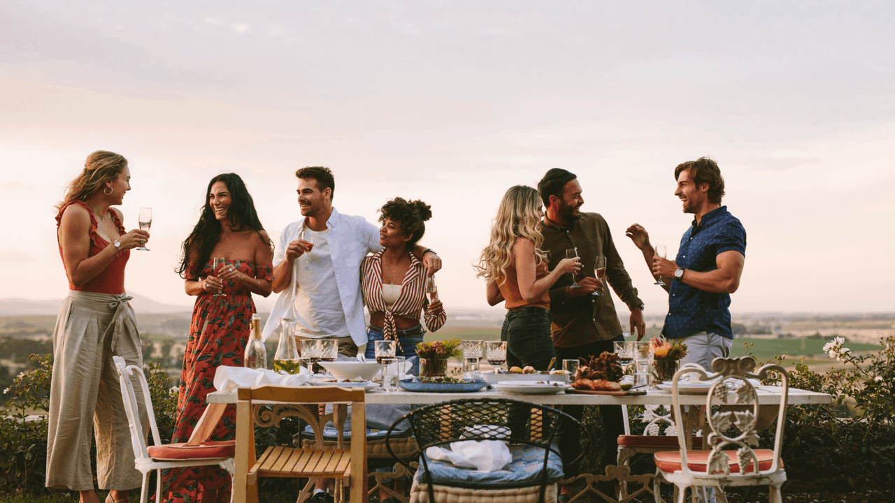 friends having a good time in the outdoors