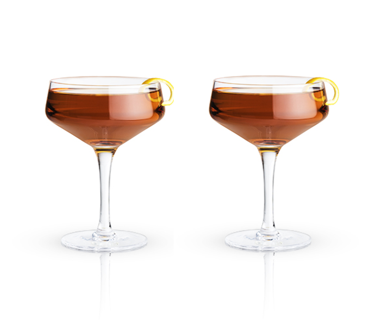 Viski Raye Angled Burgundy Glasses Set of 2 - Premium Crystal