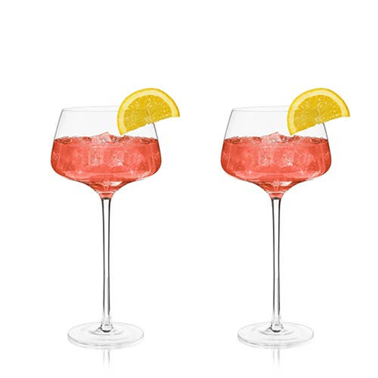 Viski Angled Martini Glasses, Preium Crystal Cocktail Coupe